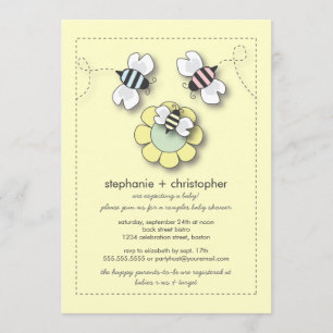 Happy Bee Family Paare Neutral Baby Dusche Einladung