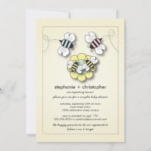 Happy Bee Family Paare Twins Baby Dusche Einladung