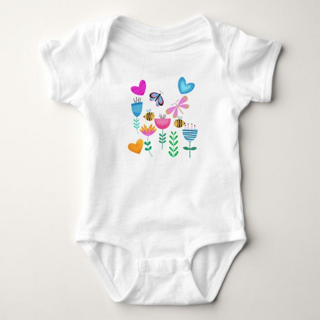 Happy Bee Garden Baby Strampler (Vorderseite)
