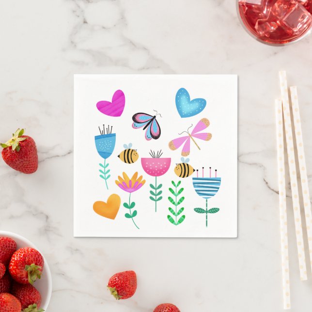 Happy Bee Garden Serviette (Beispiel)