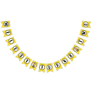 Happy Bee Girl Birthday Bunting Flag Wimpelkette