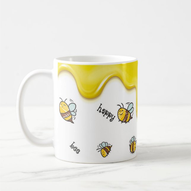 Happy bee, Jollibee-Tasse, fröhliche Tasse,  Kaffeetasse (Links)
