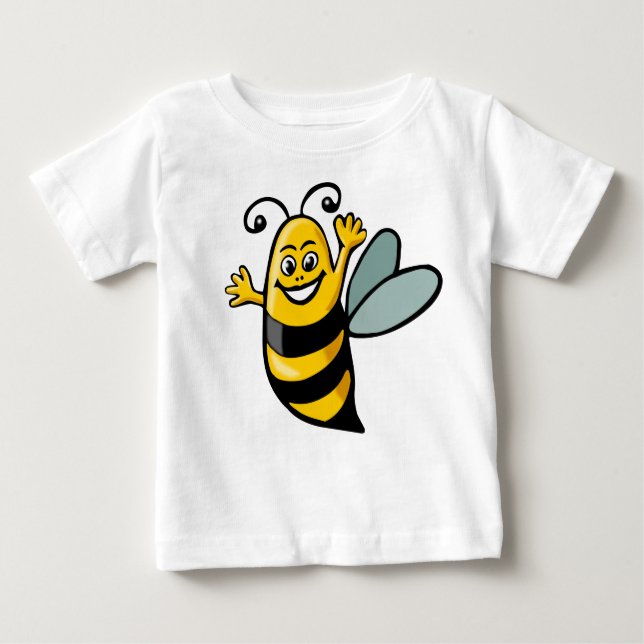 Happy Bee - Maßgeschneidert Baby T-shirt (Vorderseite)
