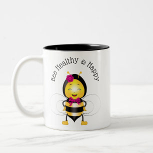 Happy Bee Tasse (Links & rechts)