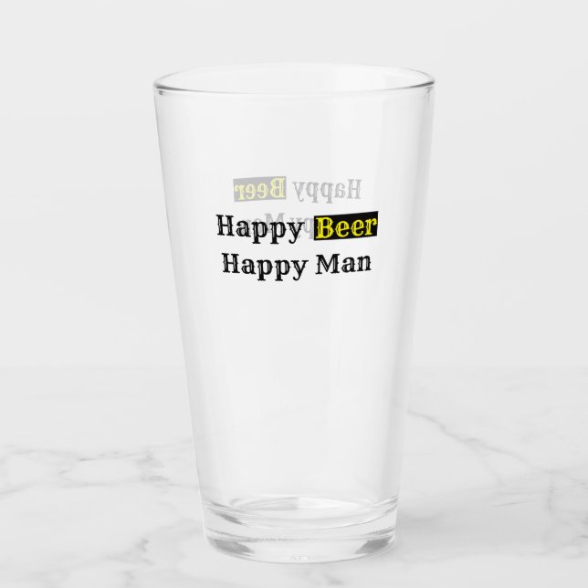 Happy Beer Happy Man Glas (Vorderseite)