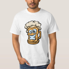 Happy Beer Tasse, Cartoon Style T-Shirt