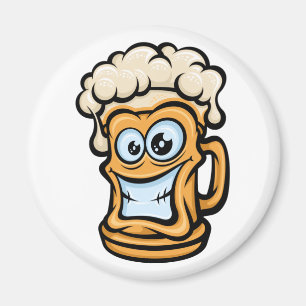 Happy Beer Tasse, Funny Illustration Magnet