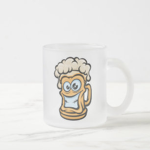 Happy Beer Tasse, Funny Illustration Mattglastasse