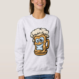 Happy Beer Tasse, Funny Illustration Sweatshirt