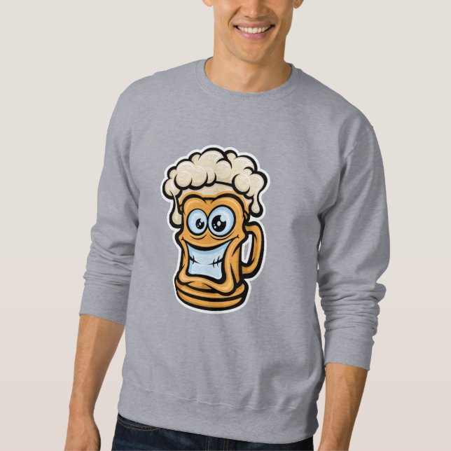 Happy Beer Tasse, Funny Illustration Sweatshirt (Vorderseite)