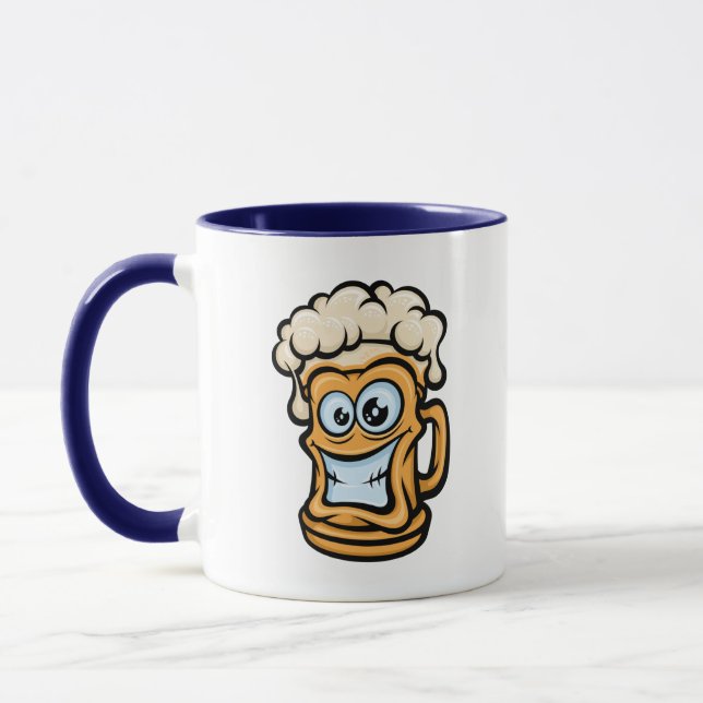 Happy Beer Tasse, Funny Illustration Tasse (Links)