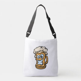 Happy Beer Tasse, Funny Illustration Tragetaschen Mit Langen Trägern