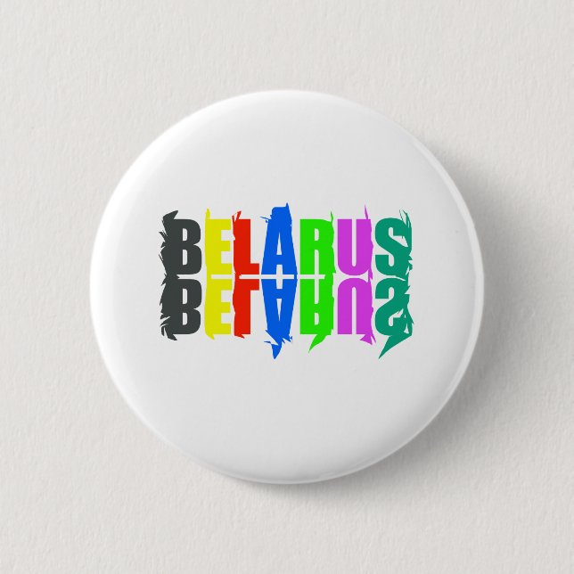 Happy Belarus - farbenfrohe Briefe Button (Vorderseite)