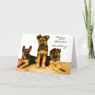 Happy Belated Birthday Shepherd Welpen Card Karte