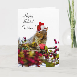 Happy Belated Christmas Eichhörnchen Feiertagskarte