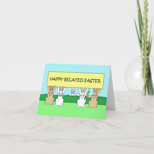 Happy Belated Oaster Niedlich Bunnies Karte (Vorderseite)