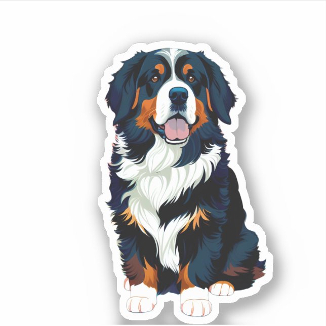 Happy Bernese Mountain Dog Aufkleber (Vorderseite)