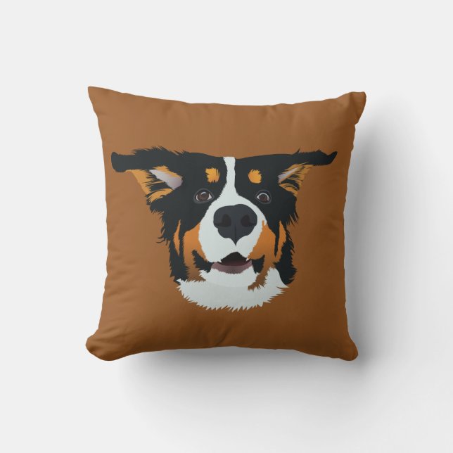 Happy Bernese Mountain Hund Kissen (Vorderseite)