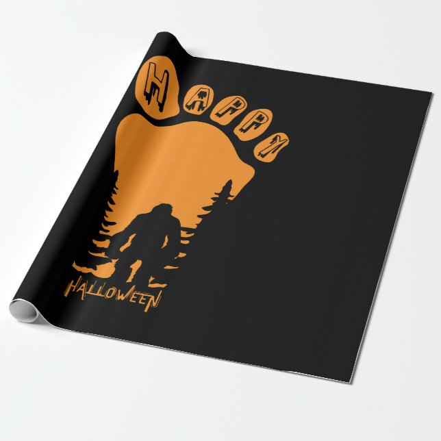 Happy Big Foot Halloween Geschenkpapier (Ungerollt)