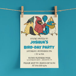 Happy Bird Day Cartoon Birds Thema Geburtstag Einladung