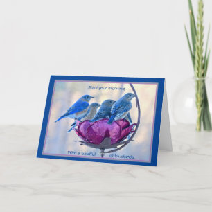Happy Bird Day! Karte: Bowlful of bluebirds Card Karte