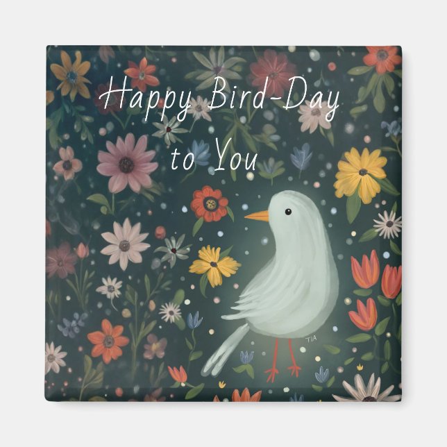 Happy Bird-Day Magnet (Vorne)