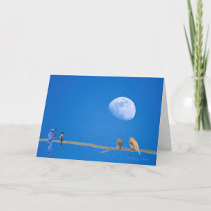 Happy BirdDay - Vögel auf dem Draht. Karte
