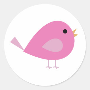Happy Birdie Runder Aufkleber