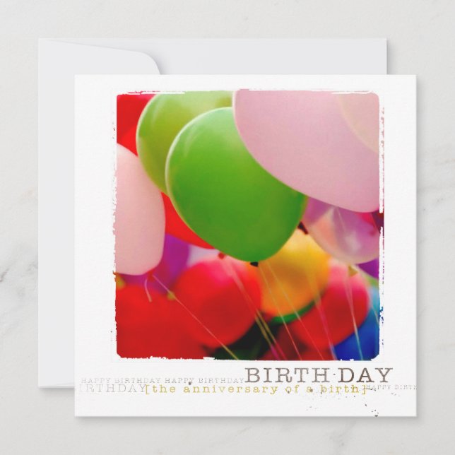 Happy Birtday Flat Foto Card Einladungen (Vorderseite)