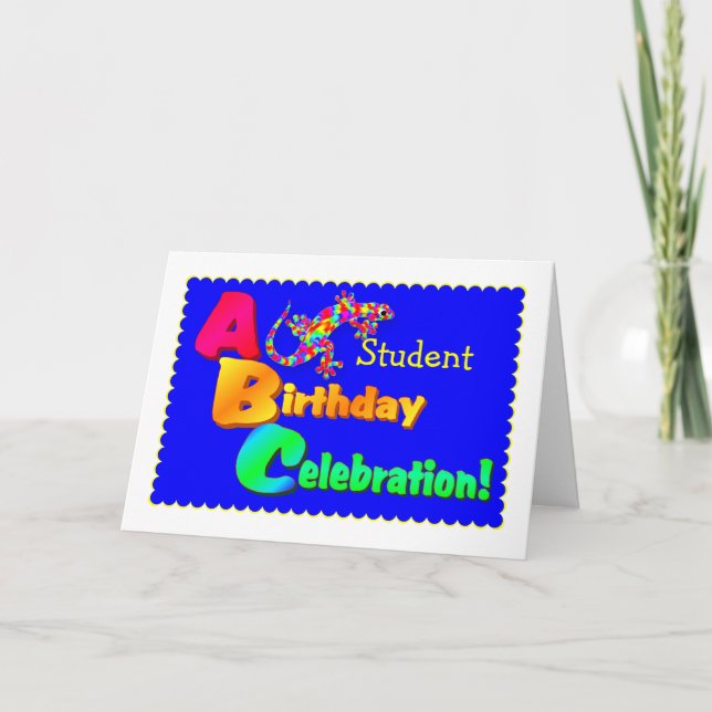 Happy Birtday Student Salamander Karte (Vorderseite)