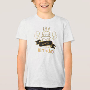 Happy Birth Day Cake Tri-Blend Shirt