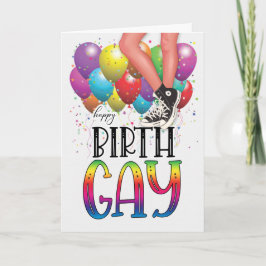 Happy Birth GAY Teen Legs in Sneakers Birthday Karte