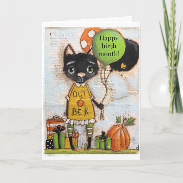 Happy Birth Month - Oktober Karte (Vorderseite)