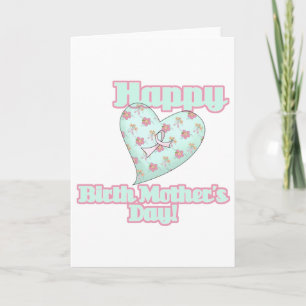Happy Birth Mütter Day Ribbon Herz Karte