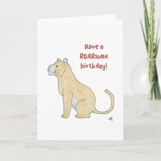 Happy Birthda haben einen Roarsome Geburtstag - Li Dankeskarte (Vorderseite)