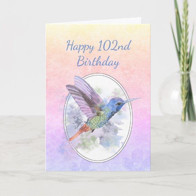 Happy Birthday 102. Hummingbird Bird Programm (Vorderseite)