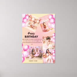 Happy Birthday 1st Baby Birthday Custom Collage Leinwanddruck