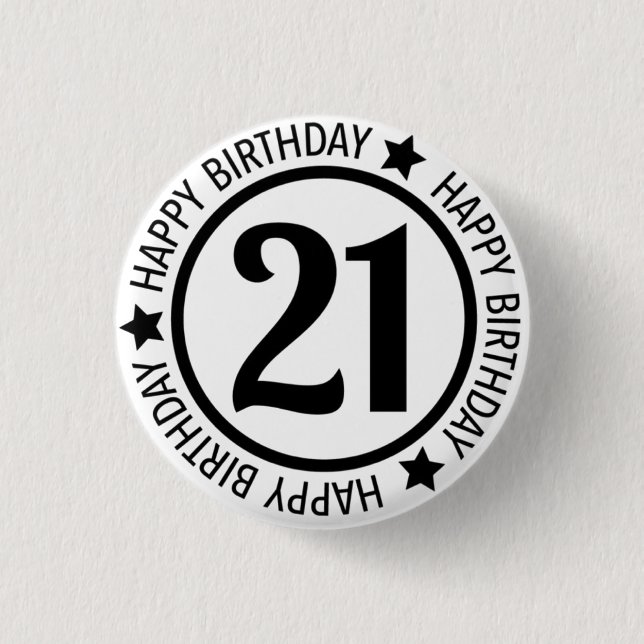 Happy Birthday 21 Button (Vorderseite)