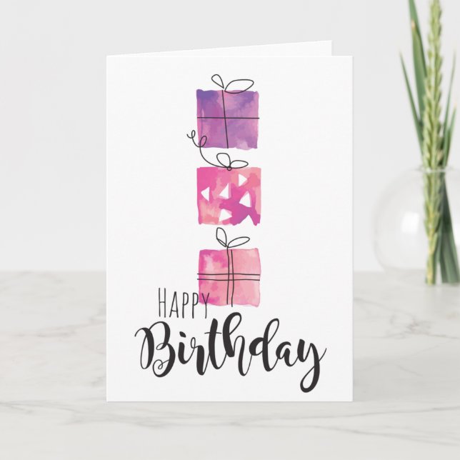 Happy Birthday 3 Geschenkboxen - Personalisieren Karte (Vorderseite)