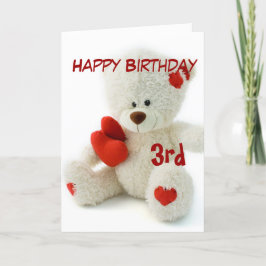 Happy Birthday 3. Teddy Bären Thema Karte