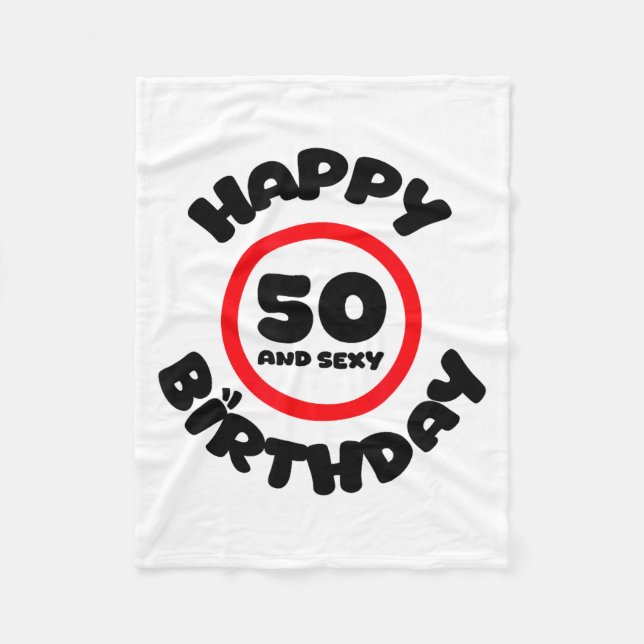 Happy Birthday 50 And Y Funny 50th Birthday Gift  Fleecedecke (Vorderseite)