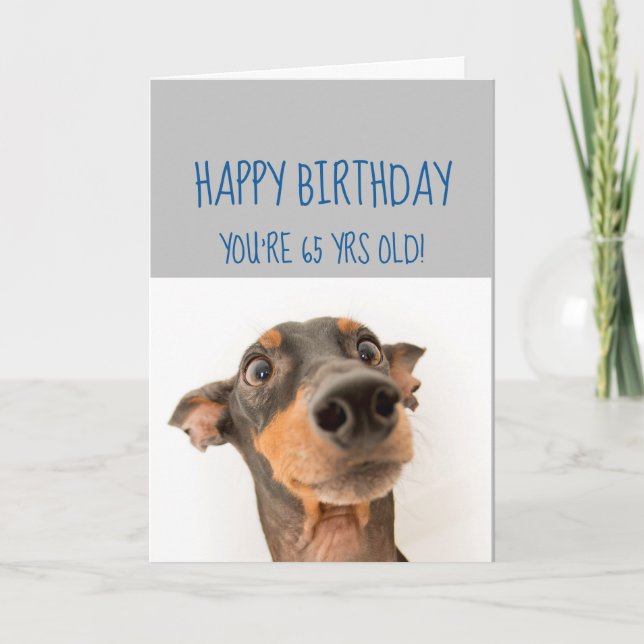 Happy Birthday 65. Secret to look Younger Fun Karte (Vorderseite)
