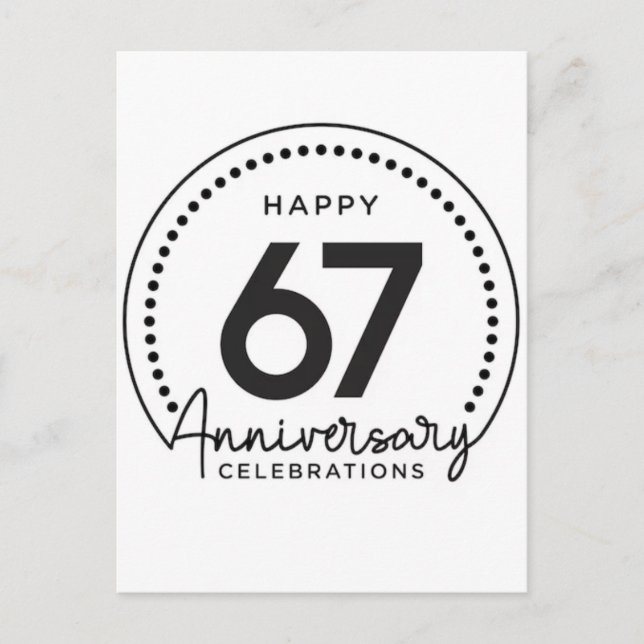 Happy birthday, 67 years, six seven birthday, 2026 postkarte (Vorderseite)