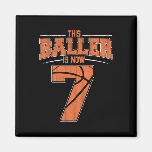 Happy Birthday 7. 7. Jahr Alter Basketball Boys Se Magnet