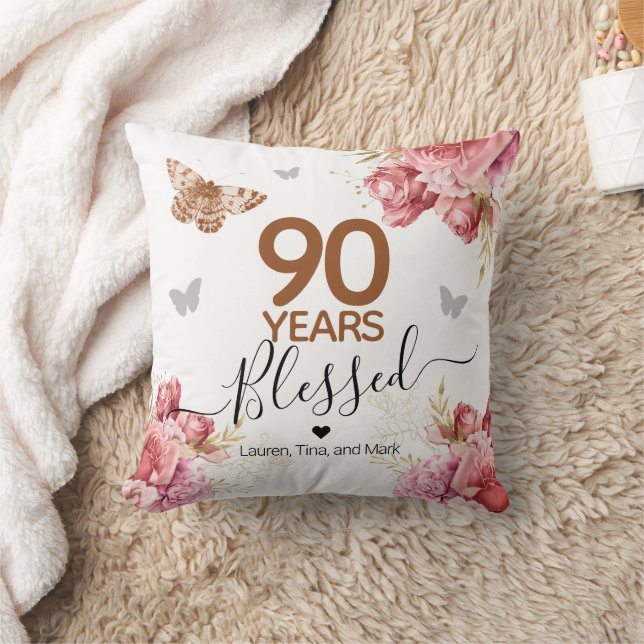 Happy Birthday 90 Jahre gesegnete Personalisierte  Kissen (Decke)