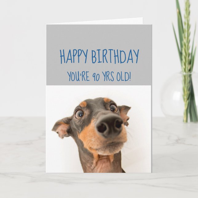 Happy Birthday 90th Secret to look Younger Fun Karte (Vorderseite)