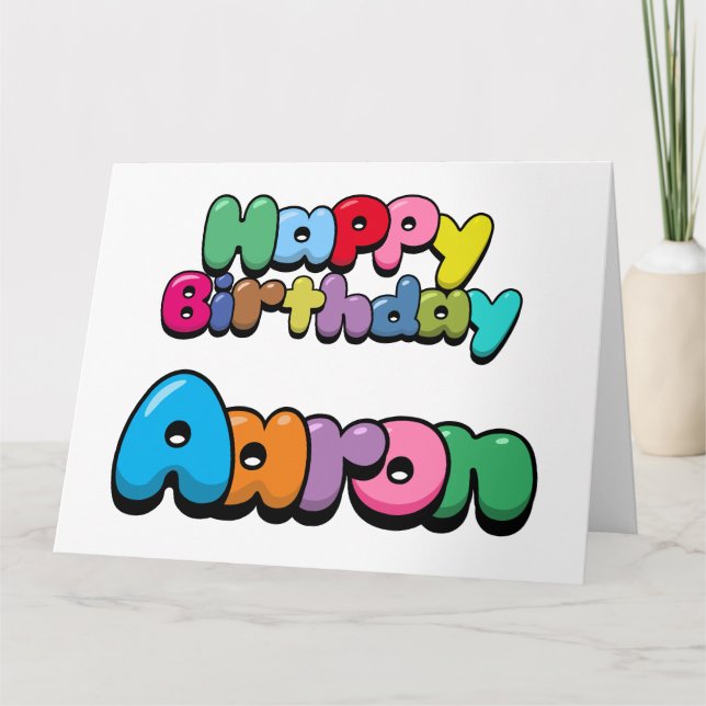 Happy Birthday Aaron Karte (Vorderseite)