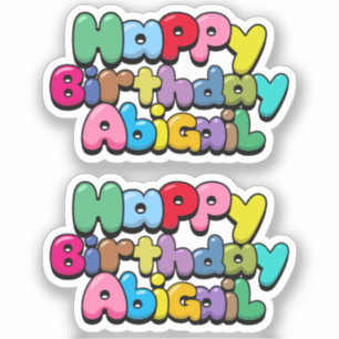 Happy Birthday Abigail Aufkleber
