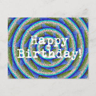Happy Birthday Abstrakt Postkarte