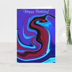 Happy Birthday Abstrakt Red Dragon Card Karte